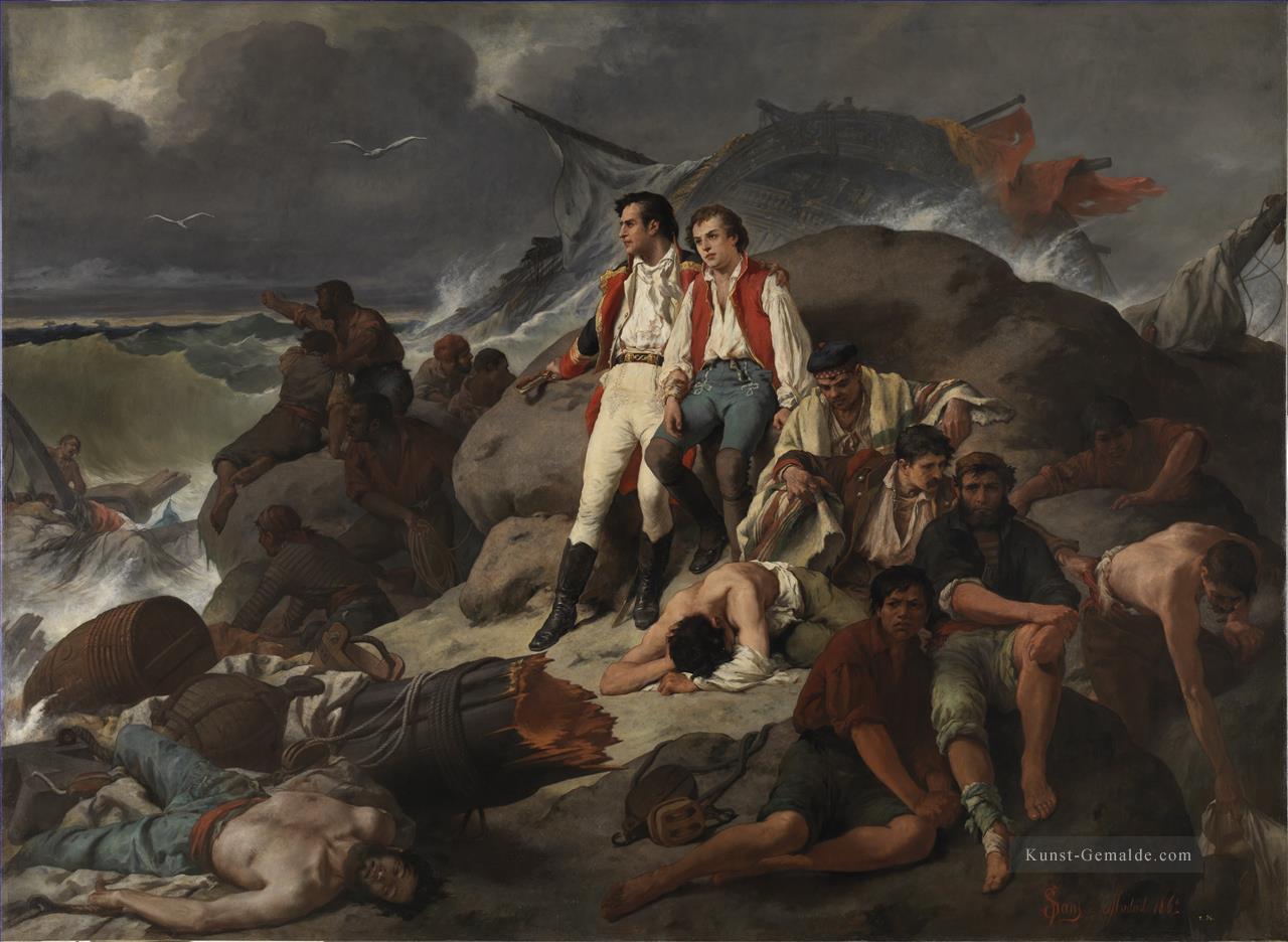Episodio de la Batalla de Trafalgar 1862 Francisco Sans y Cabot Seeschlachten Ölgemälde